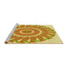 Sideview of Machine Washable Transitional Neon Orange Rug, wshpat1909yw