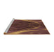 Sideview of Machine Washable Transitional Chestnut Red Rug, wshpat191brn