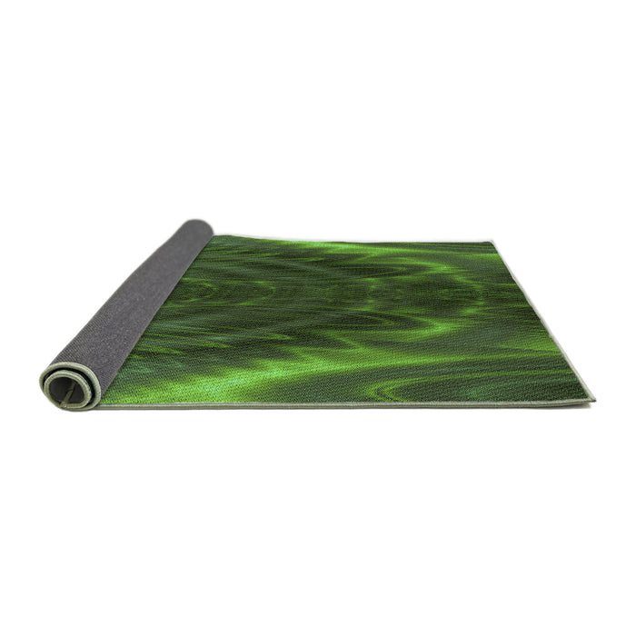 Thickness of Patterned Dark Lime Green Rug, pat191grn
