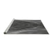 Sideview of Machine Washable Transitional Gray Rug, wshpat191gry