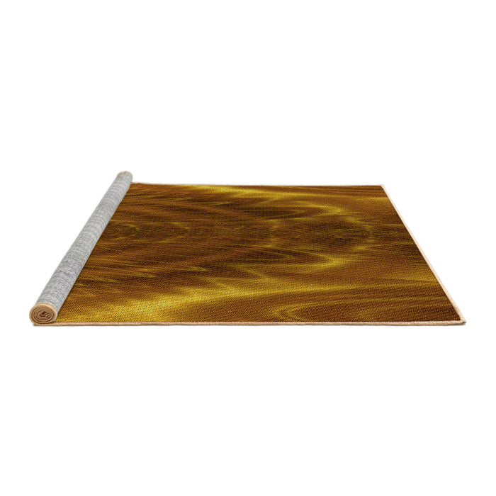 Sideview of Machine Washable Transitional Saffron Red Rug, wshpat191yw