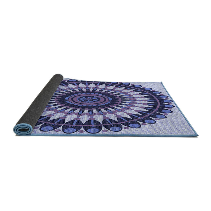 Thickness of Patterned Deep Periwinkle Purple Rug, pat1910blu
