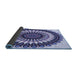 Thickness of Patterned Deep Periwinkle Purple Rug, pat1910blu