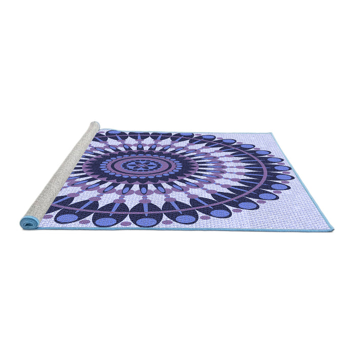 Sideview of Machine Washable Transitional Deep Periwinkle Purple Rug, wshpat1910blu