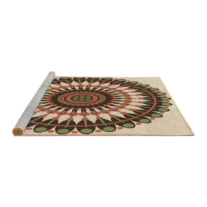 Sideview of Machine Washable Transitional Brown Rug, wshpat1910brn