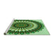 Sideview of Machine Washable Transitional Pastel Green Rug, wshpat1910grn