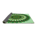 Thickness of Patterned Pastel Green Rug, pat1910grn