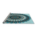 Sideview of Machine Washable Transitional Blue Rug, wshpat1910lblu