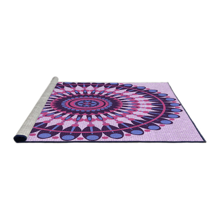 Sideview of Machine Washable Transitional Dark Magenta Purple Rug, wshpat1910pur