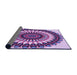 Thickness of Patterned Dark Magenta Purple Rug, pat1910pur