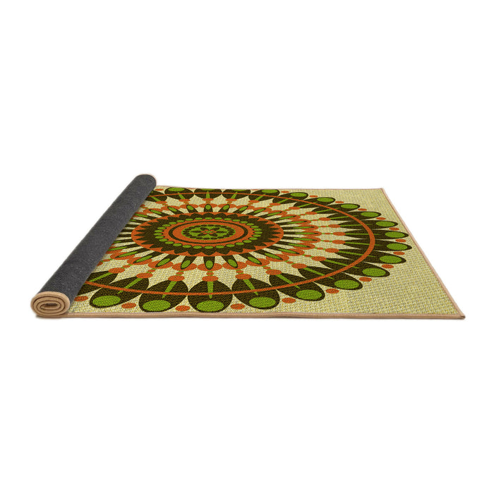 Thickness of Patterned Dark Bronze Brown Rug, pat1910yw