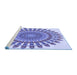 Sideview of Machine Washable Transitional Slate Blue Rug, wshpat1911blu