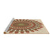 Sideview of Machine Washable Transitional Red Rug, wshpat1911brn