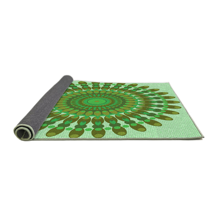 Thickness of Patterned Dark Lime Green Rug, pat1911grn