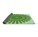 Thickness of Patterned Dark Lime Green Rug, pat1911grn
