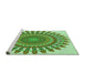 Sideview of Machine Washable Transitional Dark Lime Green Rug, wshpat1911grn