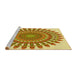 Sideview of Machine Washable Transitional Chrome Gold Yellow Rug, wshpat1911yw