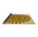 Thickness of Patterned Chrome Gold Yellow Rug, pat1911yw