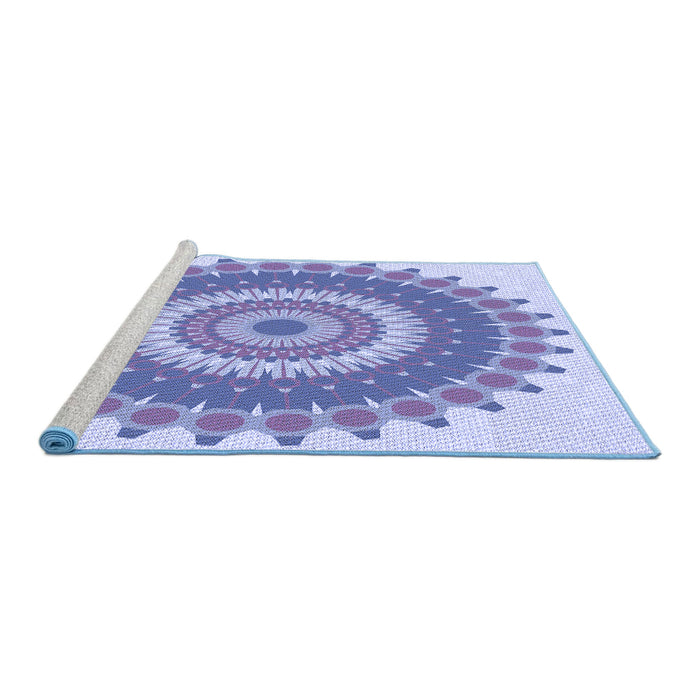 Sideview of Machine Washable Transitional Periwinkle Purple Rug, wshpat1912blu