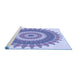 Sideview of Machine Washable Transitional Periwinkle Purple Rug, wshpat1912blu