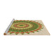 Sideview of Machine Washable Transitional Brown Gold Rug, wshpat1912brn