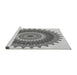 Sideview of Machine Washable Transitional Platinum Silver Gray Rug, wshpat1912gry