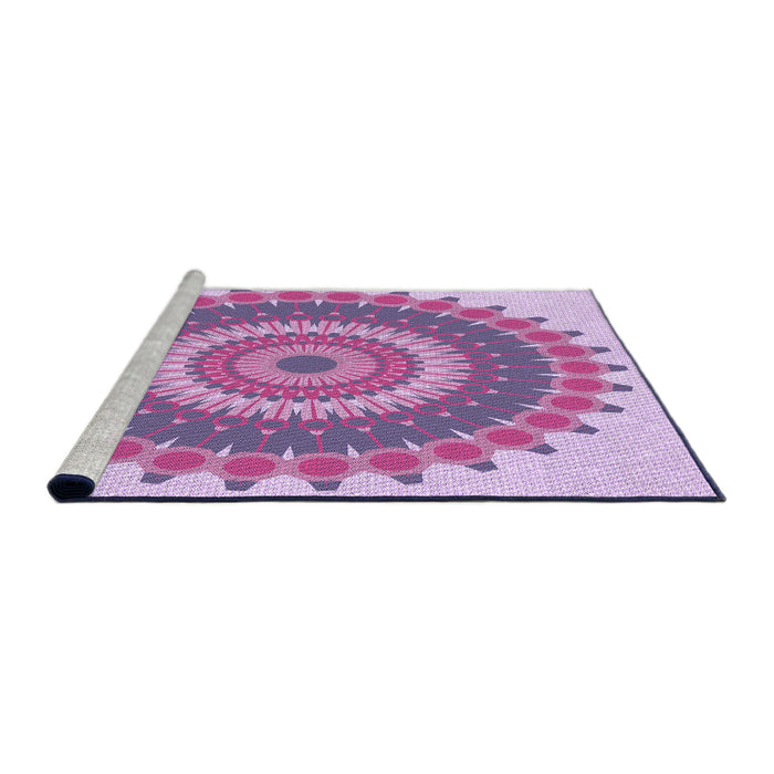 Sideview of Machine Washable Transitional Orchid Purple Rug, wshpat1912pur