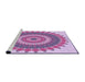 Sideview of Machine Washable Transitional Orchid Purple Rug, wshpat1912pur