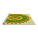 Sideview of Machine Washable Transitional Green Rug, wshpat1912yw