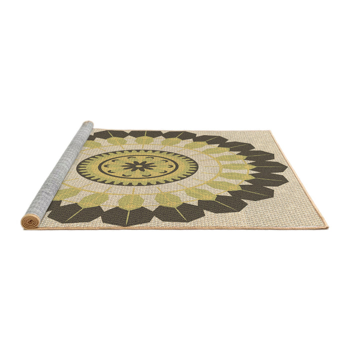 Sideview of Machine Washable Transitional Brown Rug, wshpat1913brn