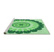 Sideview of Machine Washable Transitional Jade Green Rug, wshpat1913grn