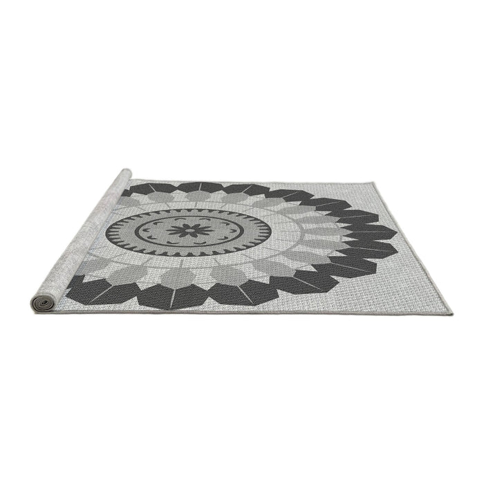 Sideview of Machine Washable Transitional Smokey Gray Rug, wshpat1913gry
