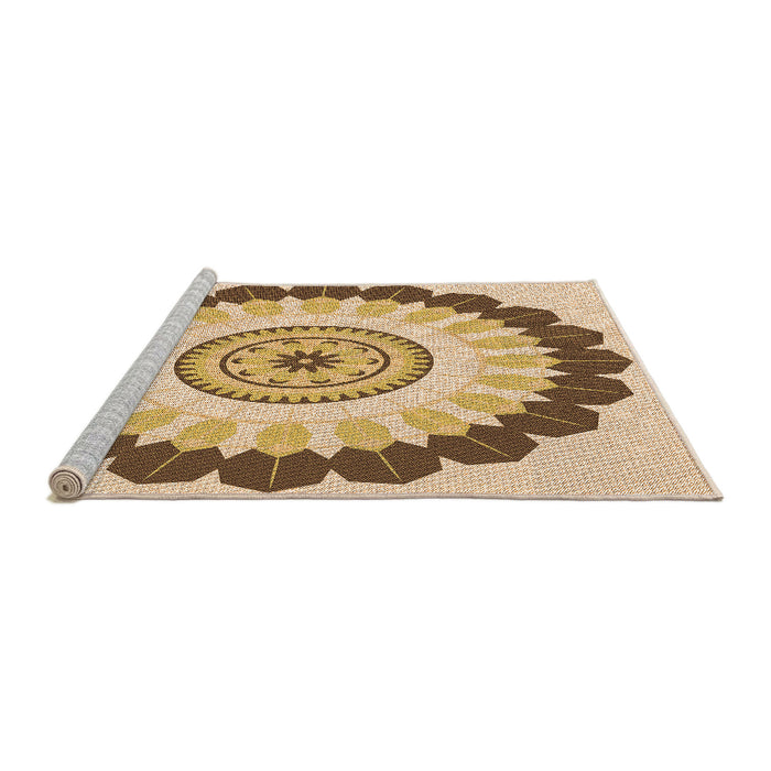 Sideview of Machine Washable Transitional Brown Gold Rug, wshpat1913org