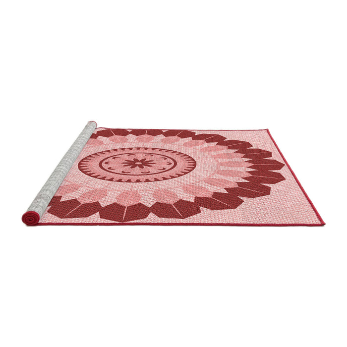 Sideview of Machine Washable Transitional Red Rug, wshpat1913rd