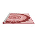 Sideview of Machine Washable Transitional Red Rug, wshpat1913rd