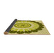 Thickness of Patterned Dark Yellow Green Rug, pat1913yw