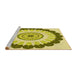 Sideview of Machine Washable Transitional Dark Yellow Green Rug, wshpat1913yw