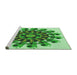 Sideview of Machine Washable Transitional Forest Green Rug, wshpat1914grn