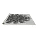 Sideview of Machine Washable Transitional Platinum Silver Gray Rug, wshpat1914gry