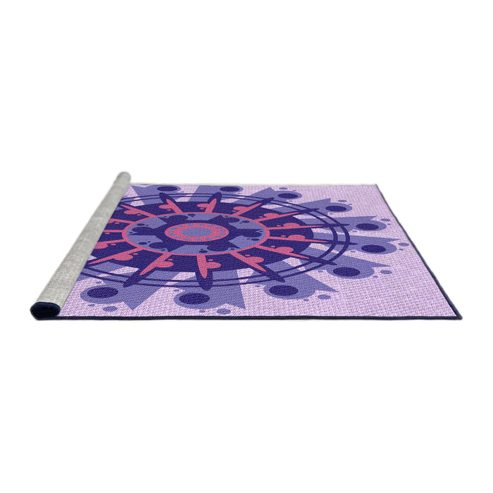 Sideview of Machine Washable Transitional Mauve Purple Rug, wshpat1914pur
