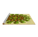 Sideview of Machine Washable Transitional Green Rug, wshpat1914yw