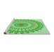 Sideview of Machine Washable Transitional Green Rug, wshpat1915grn