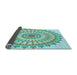 Thickness of Patterned Seafoam Green Rug, pat1915lblu