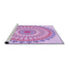 Sideview of Machine Washable Transitional Blossom Pink Rug, wshpat1915pur