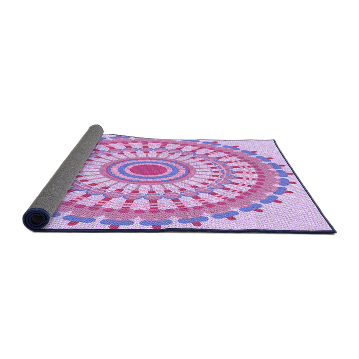 Thickness of Patterned Blossom Pink Rug, pat1915pur
