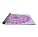 Thickness of Patterned Blossom Pink Rug, pat1915pur