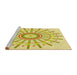 Sideview of Machine Washable Transitional Orange Gold Rug, wshpat1916yw