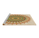 Sideview of Machine Washable Transitional Brown Gold Rug, wshpat1917brn