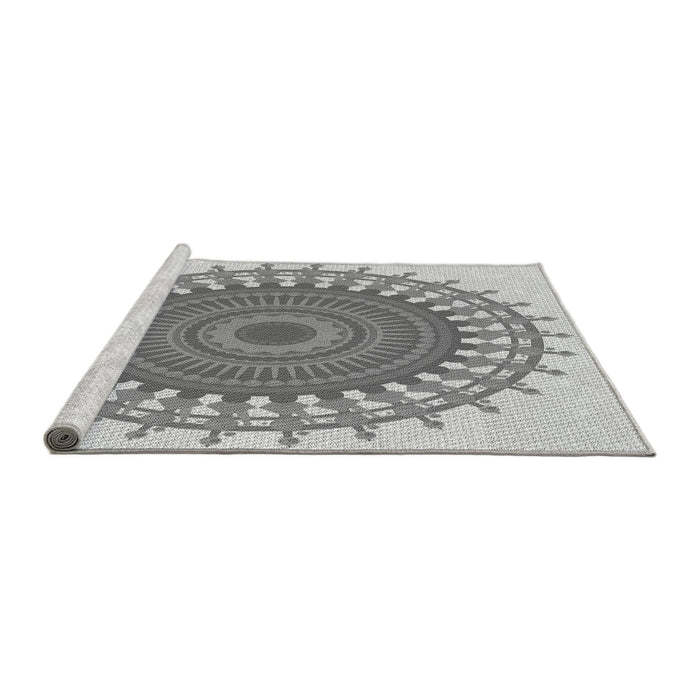 Sideview of Machine Washable Transitional Silver Gray Rug, wshpat1917gry