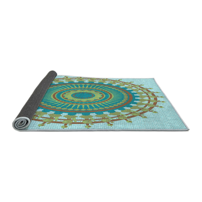 Thickness of Patterned Green Rug, pat1917lblu